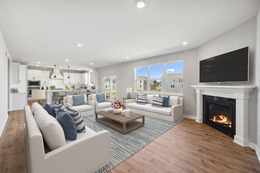 Super comfy and cozy, the open main floor is great for entertaining or just relaxing all by yourself! Model photo, options and colors may vary.