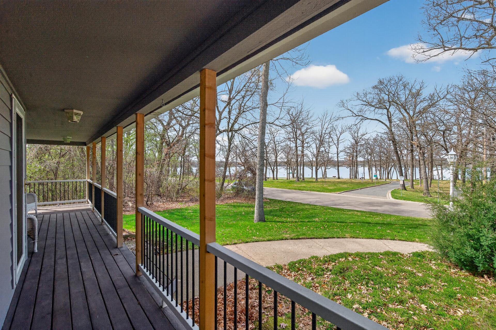 View from covered porch