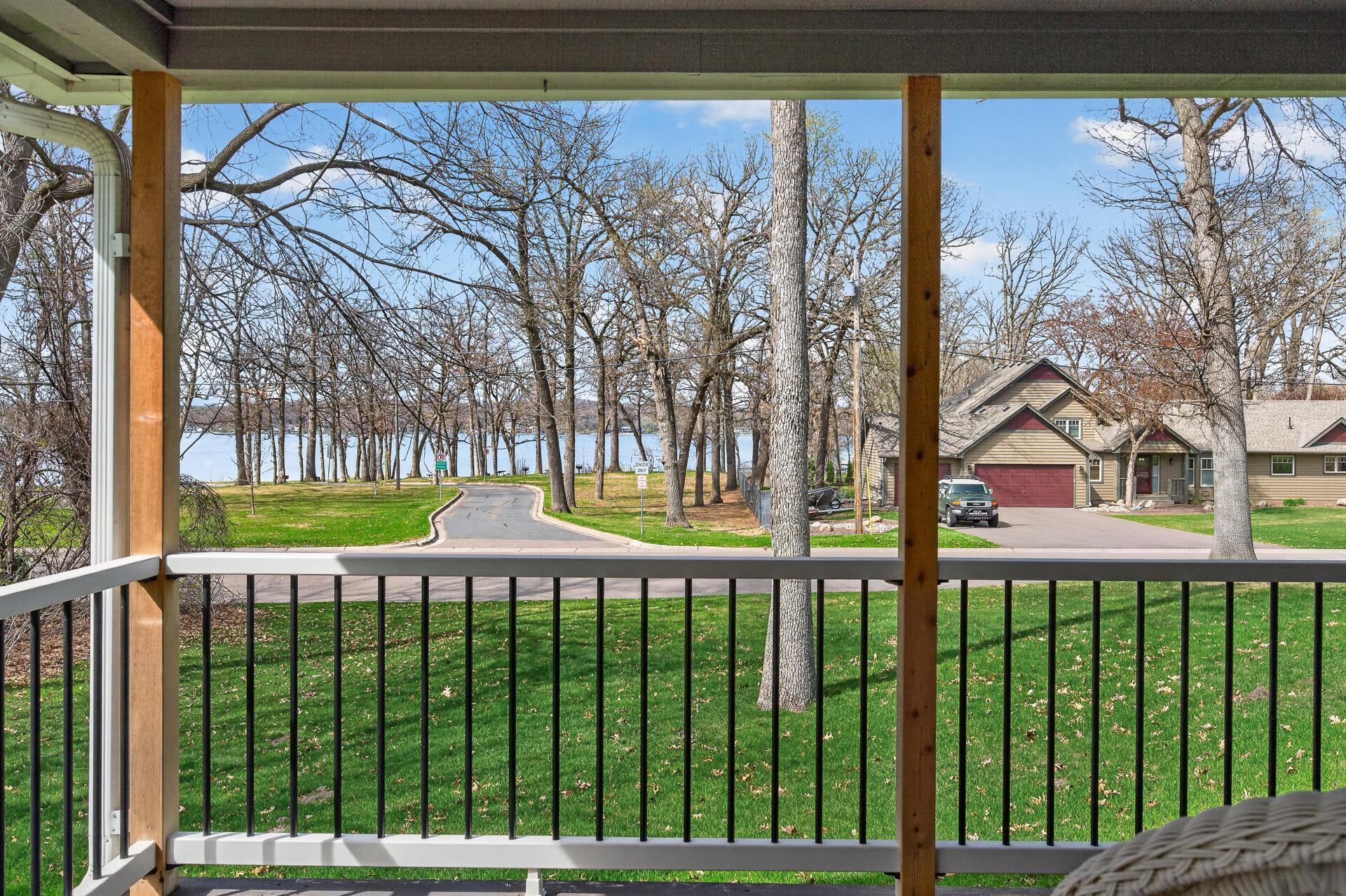 View from covered porch