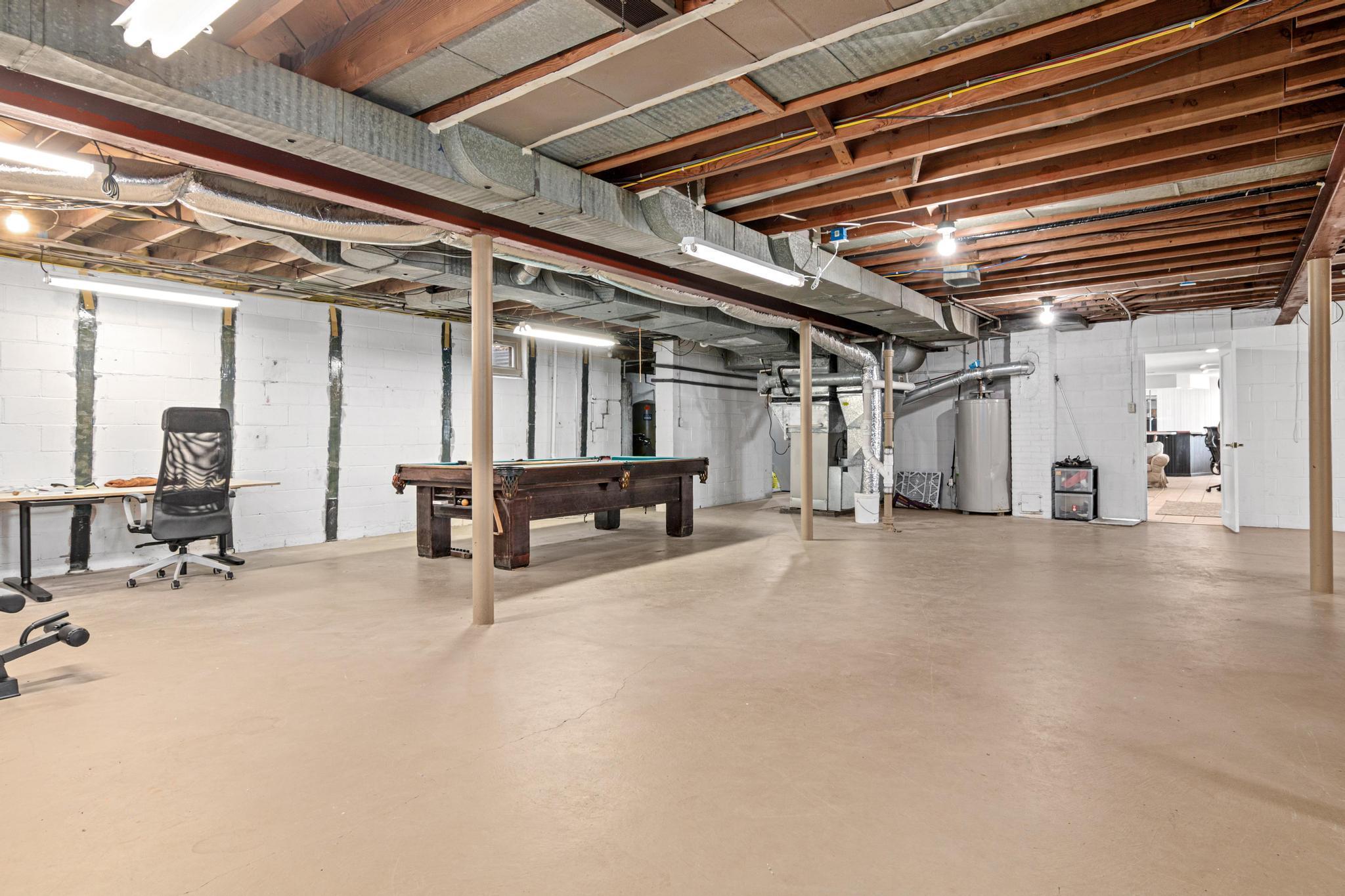 Another view of the spacious unfinished space