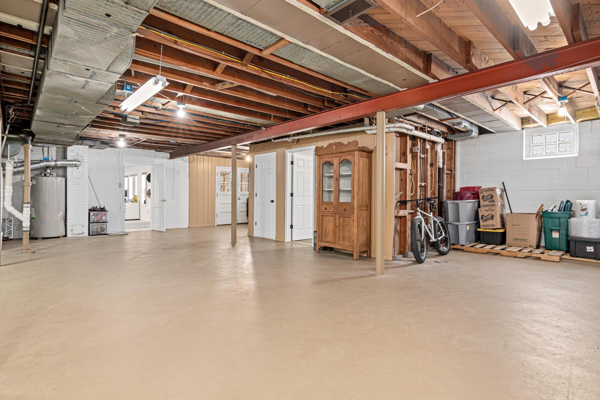 Lower level view toward bath and entrance to lower level family room