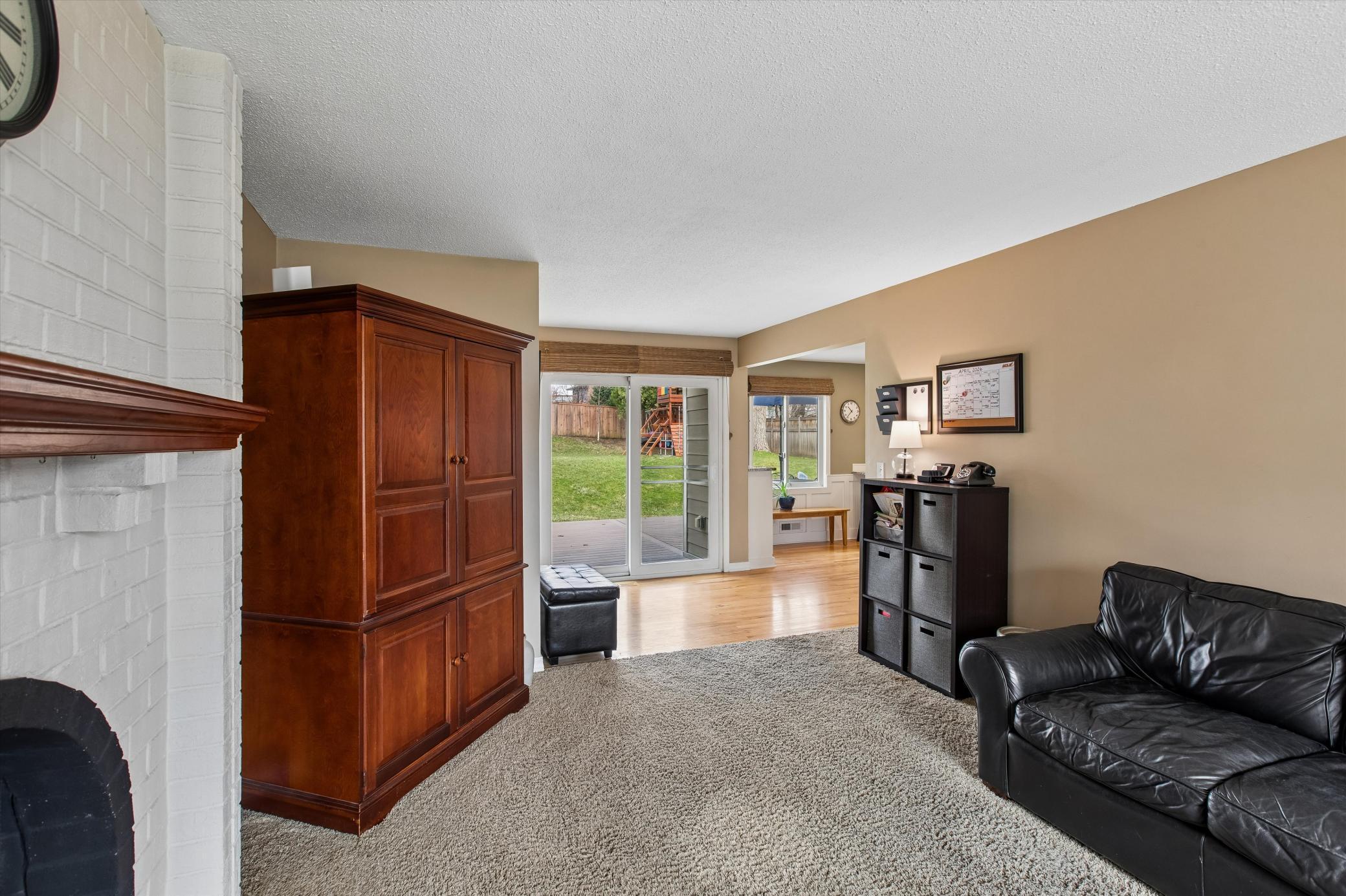 View from family room to patio door.