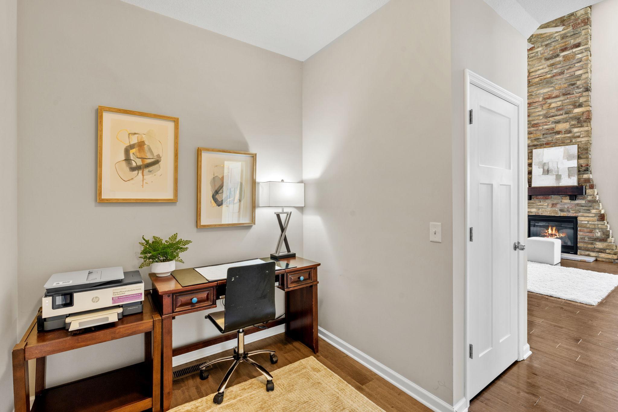 This functional office footprint sits adjacent to the main living areas, striking the perfect balance between privacy and connectivity.