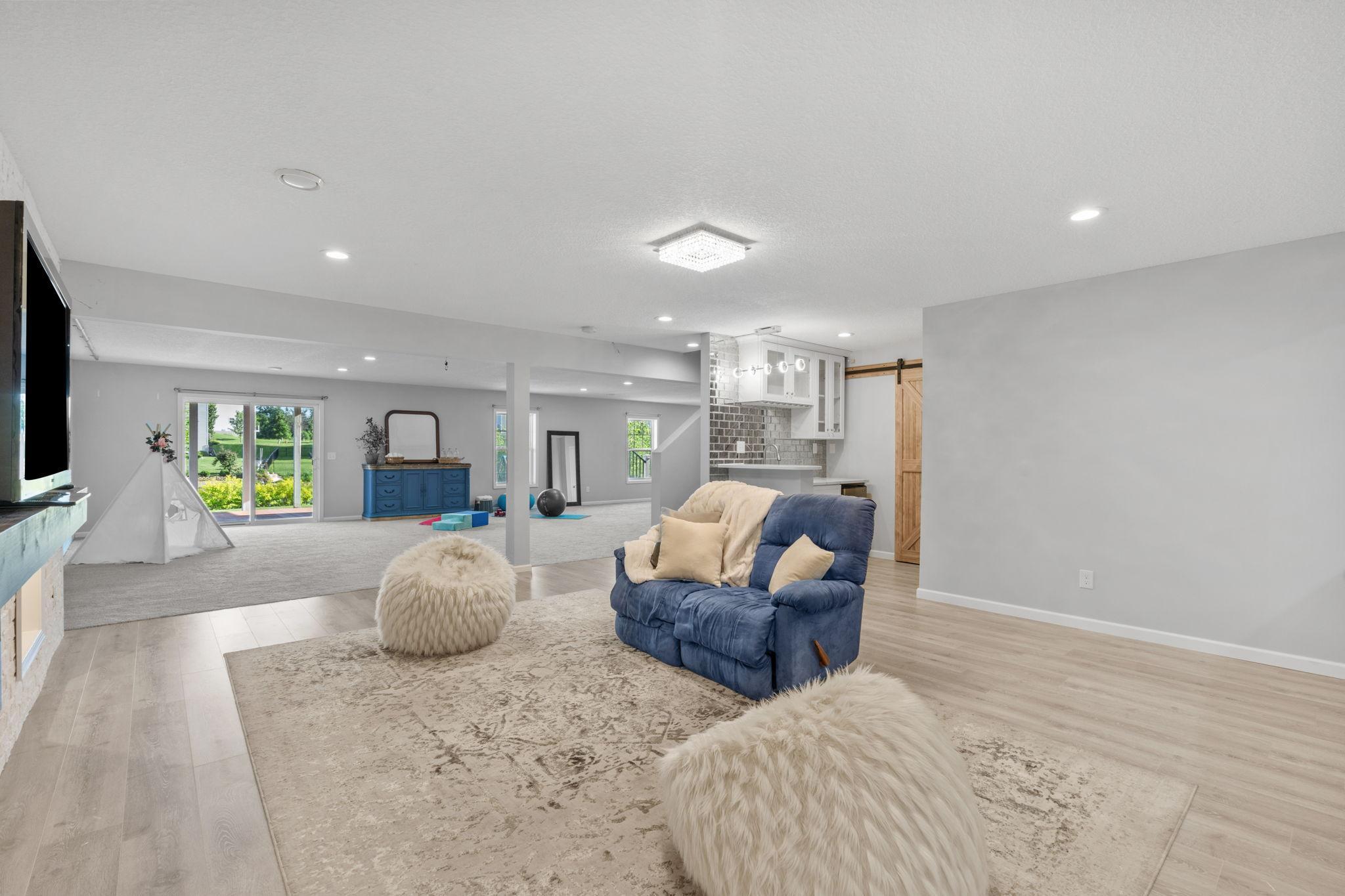 Excellent sightlines and abundant recessed lighting make this massive footprint ideal for gym equipment, home theater setups, or large gatherings.