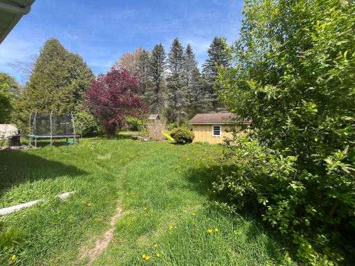 Nature preserve extends beyond your backyard. Note storage shed