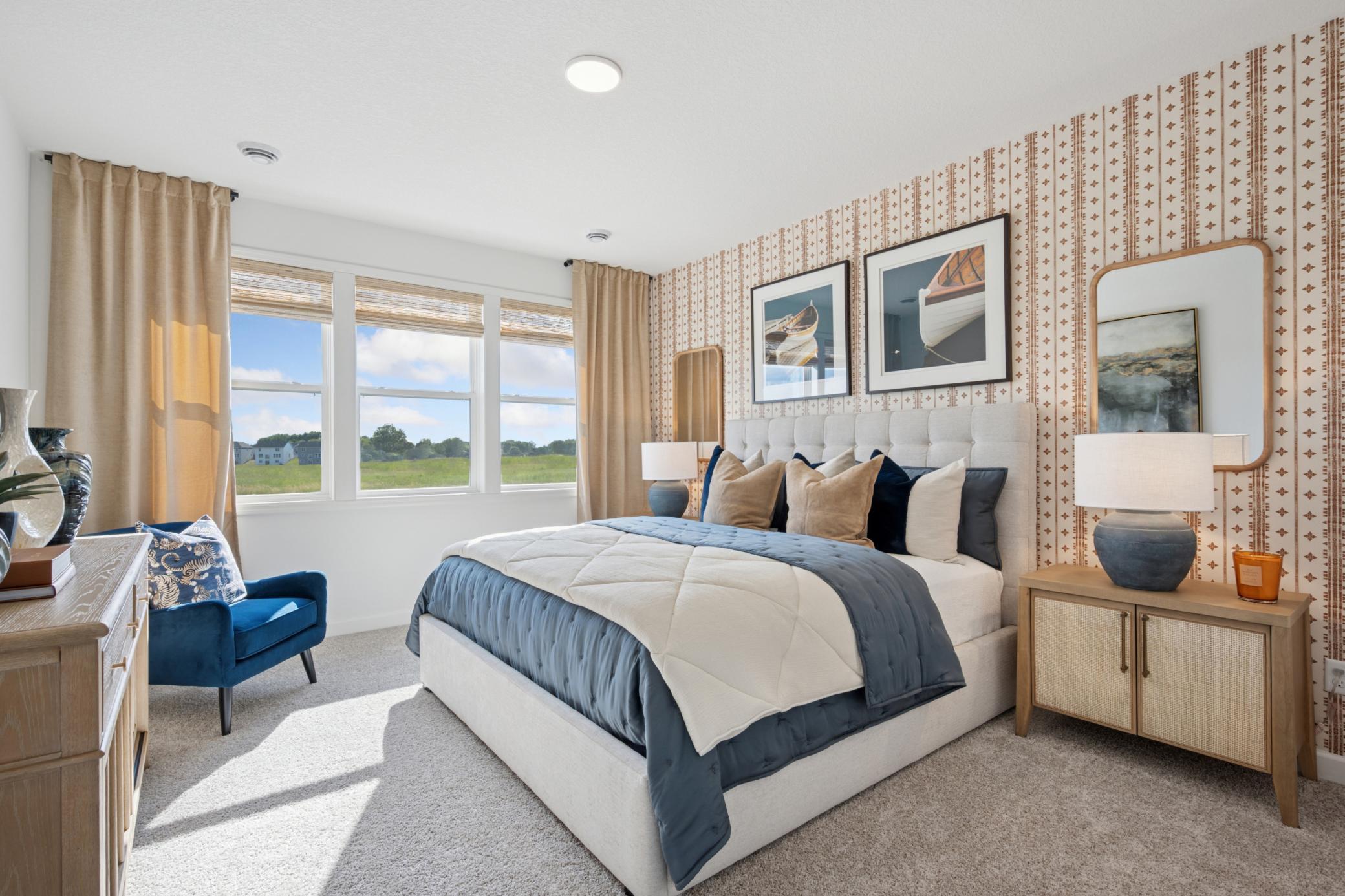 (Photo of a decorated model, actual homes finishes will vary) Find your retreat in the stunning primary bedroom. Enjoy the exclusivity of a private bath and huge walk-in closet.
