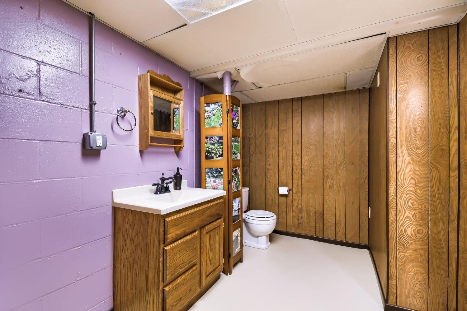 Lower level half bath