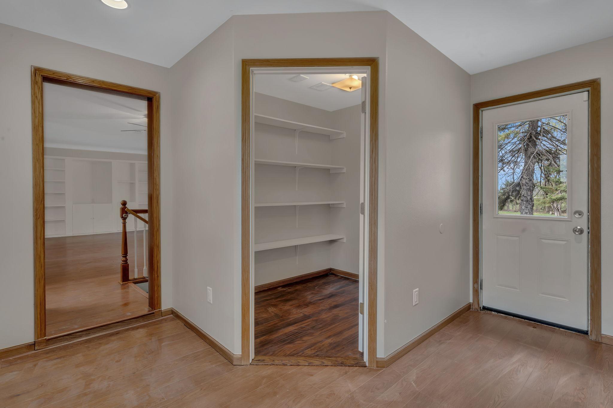 The walk in pantry provides the extra space for crockpots, air fryers or whatever you can imagine.