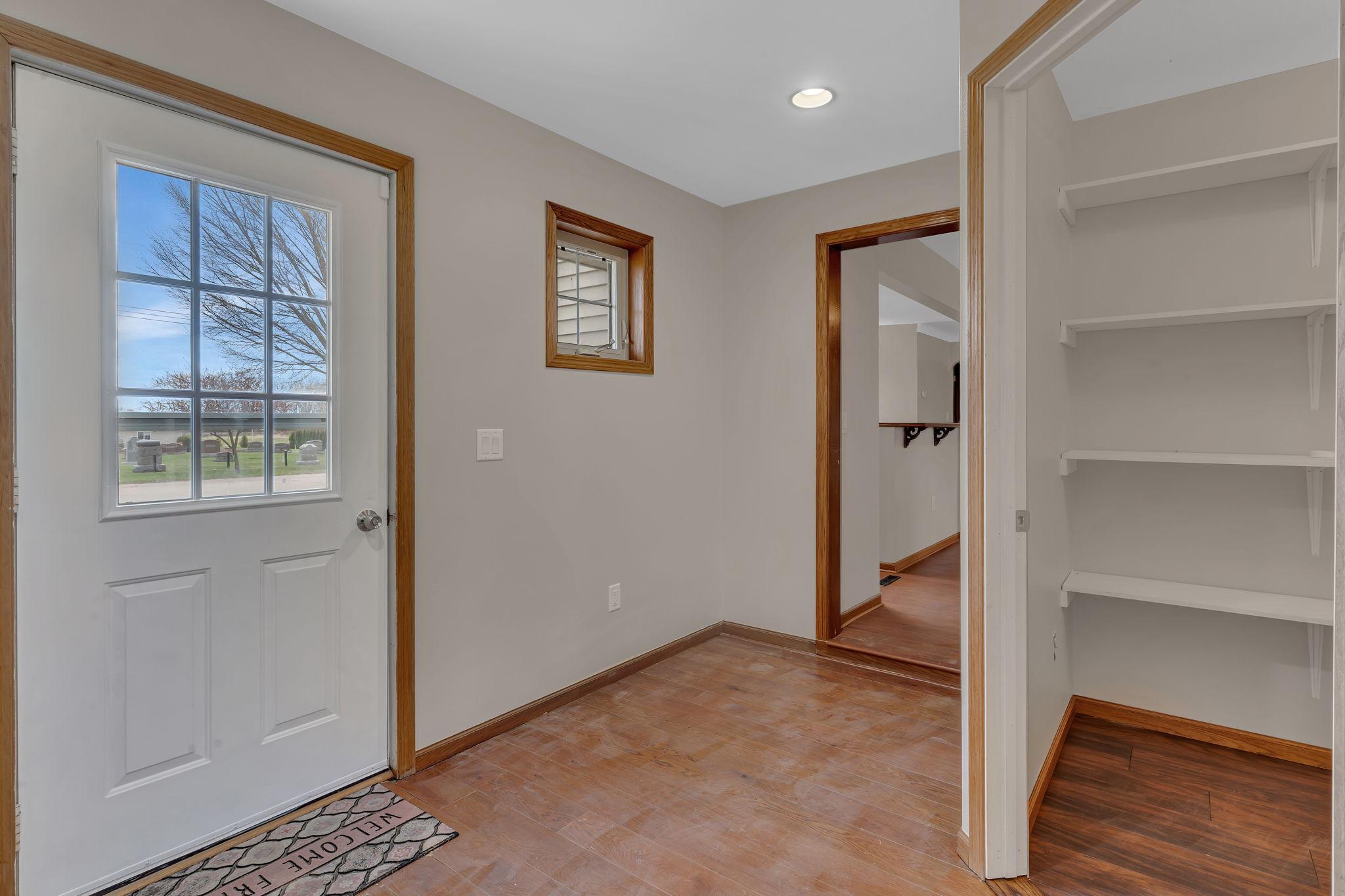 The mudroom between the garage and house is a great room for collecting coats, shoes and those items we like to drop once in the door.