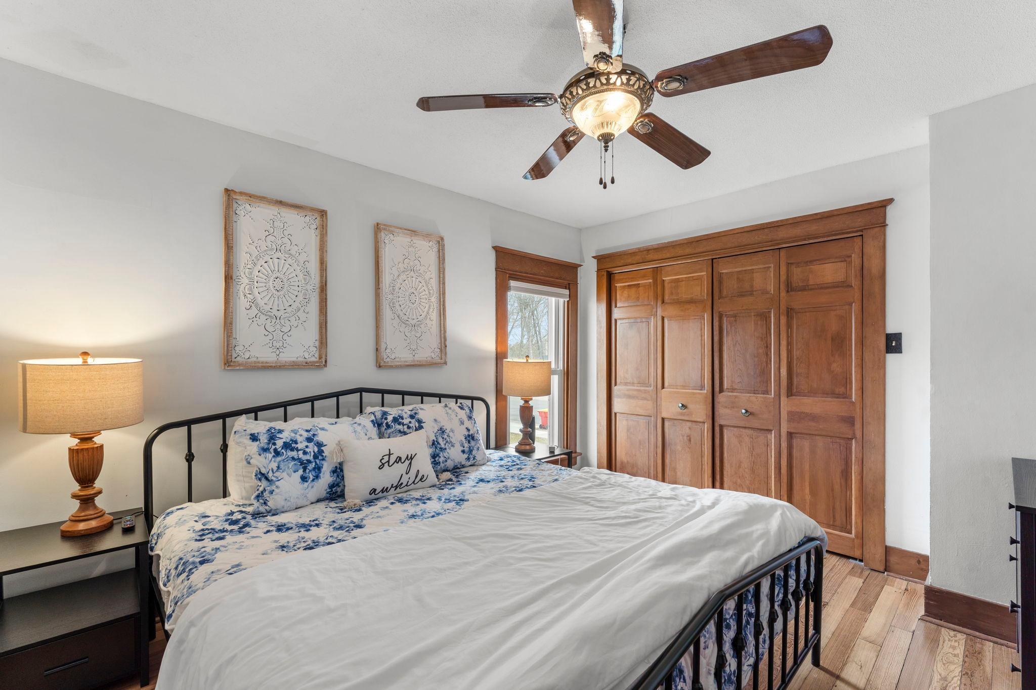 Primary bedroom with amazing closet space & storage
