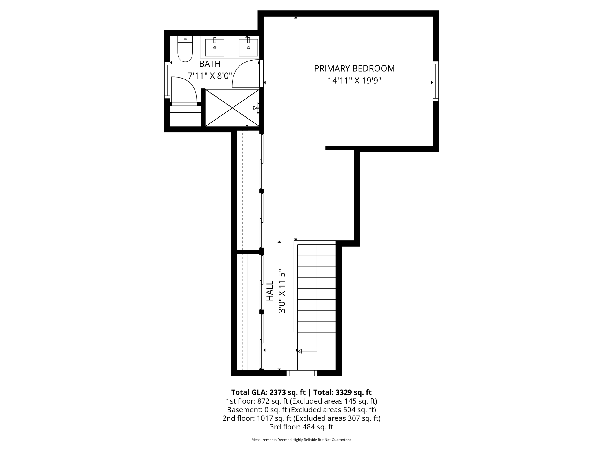 Upper level floorplan. Full high resolution floorplans available in supplements.