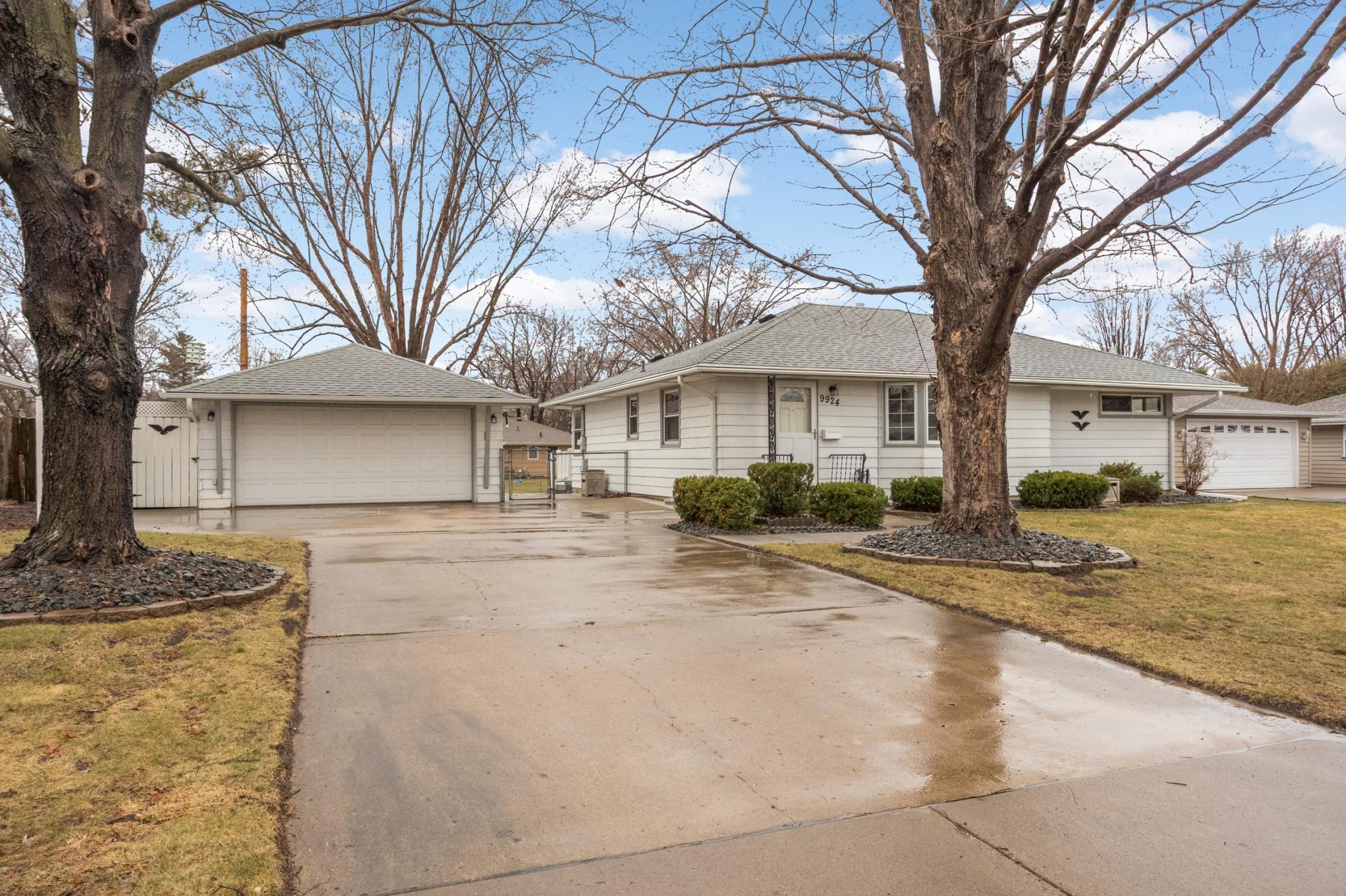 2 Car garage and concrete drive