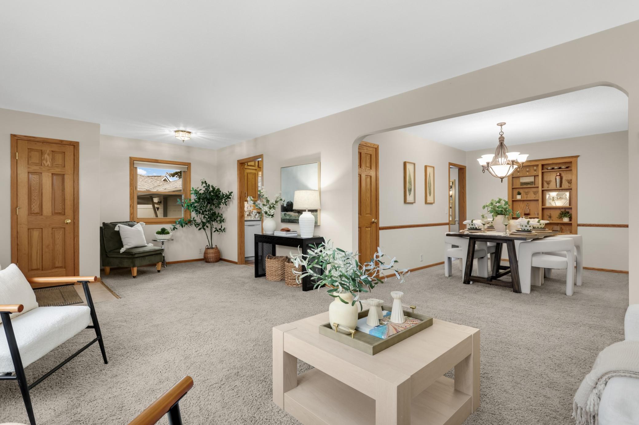 Open floor plan with living room open to the dining room