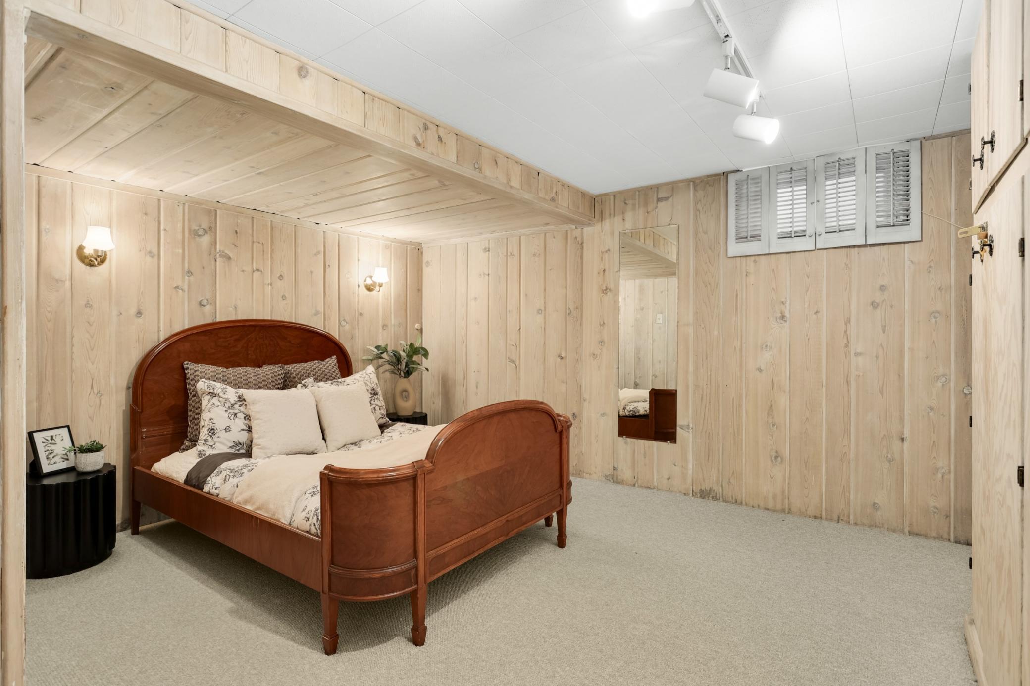 Lower level bedroom that just needs an egress window to legalize