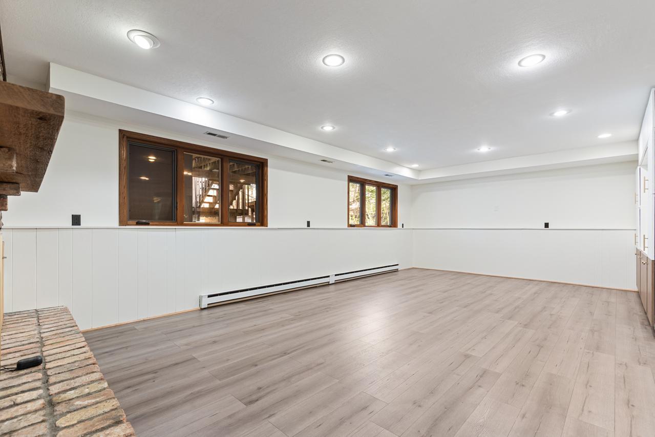 Finished Lower Level with lookout windows.