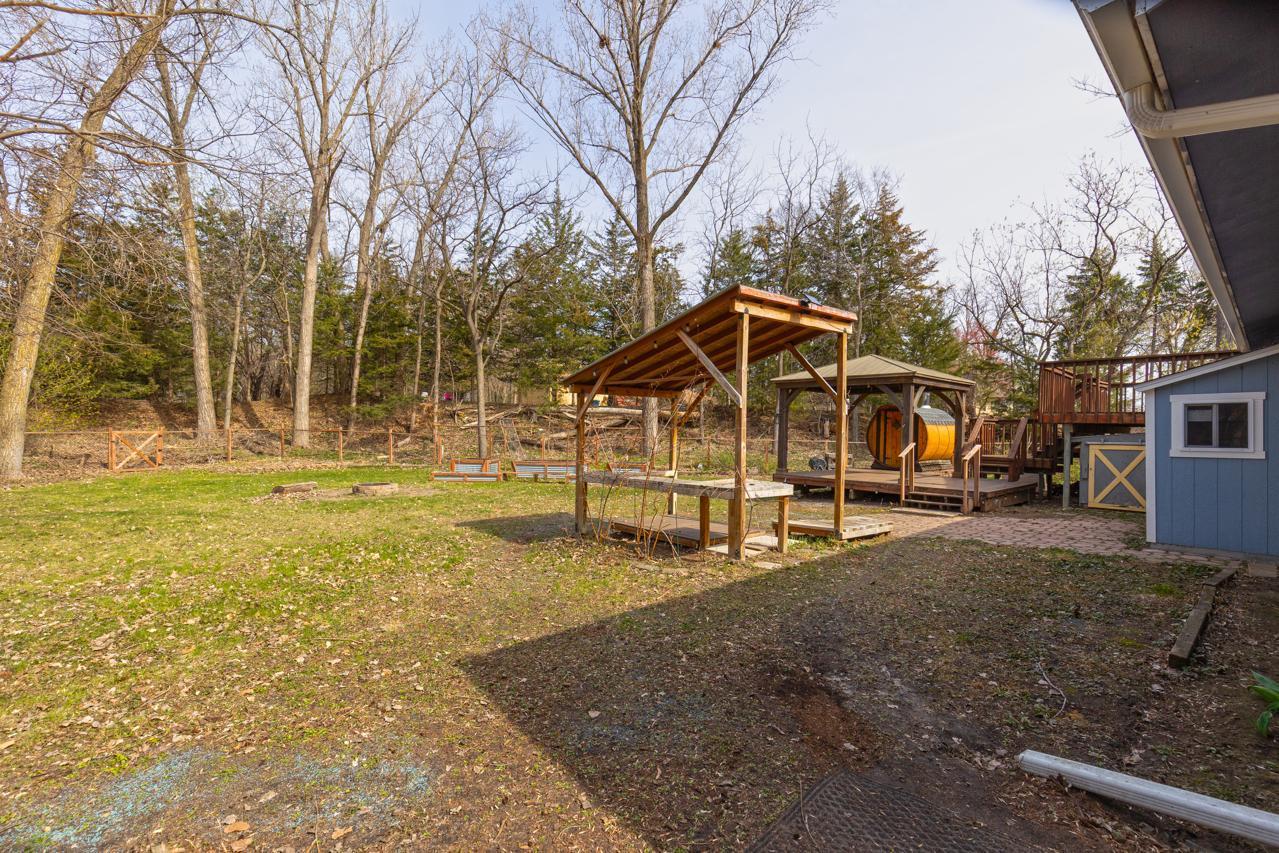 Large, private back yard.