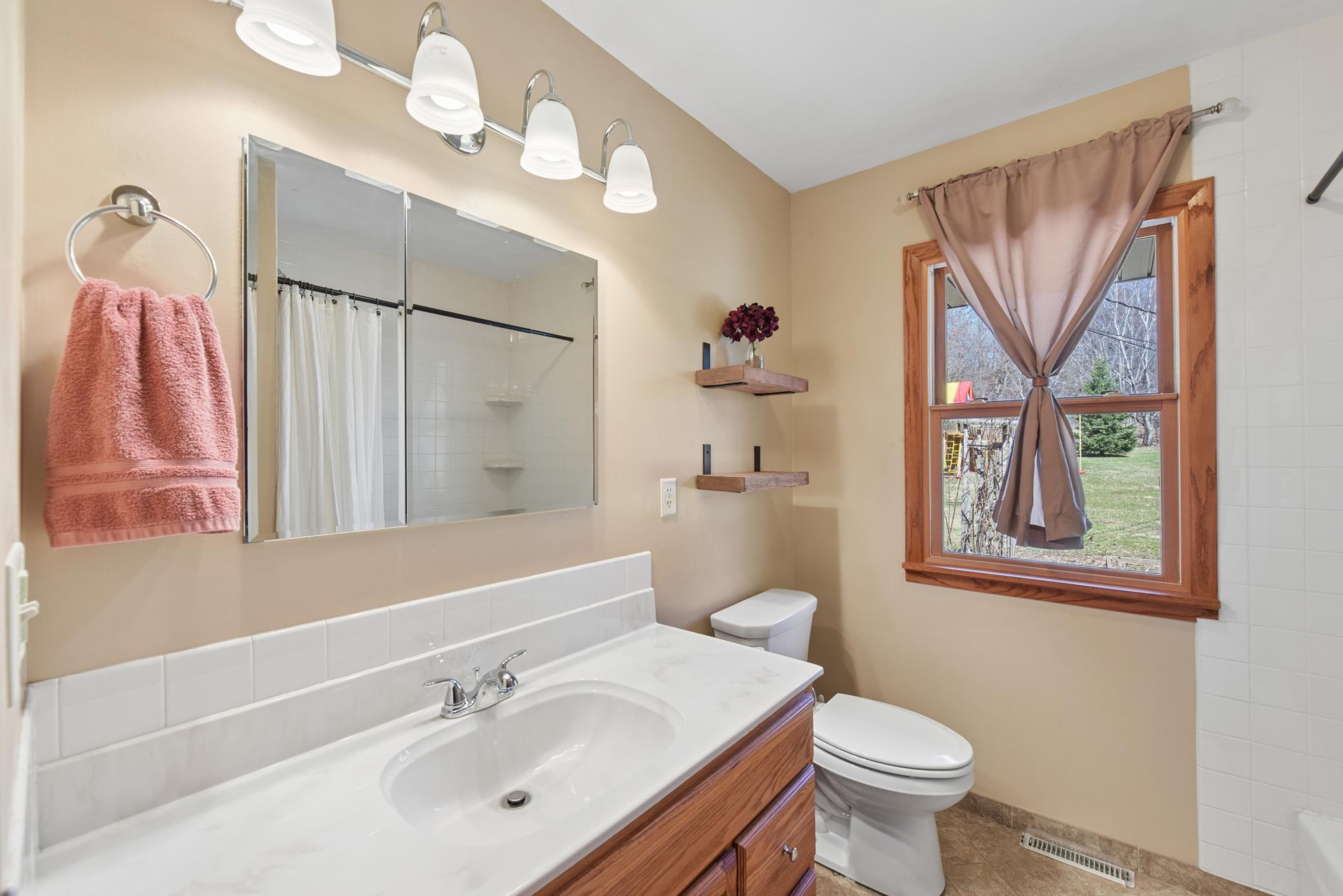 Main floor full bath, new toilet installed this week.