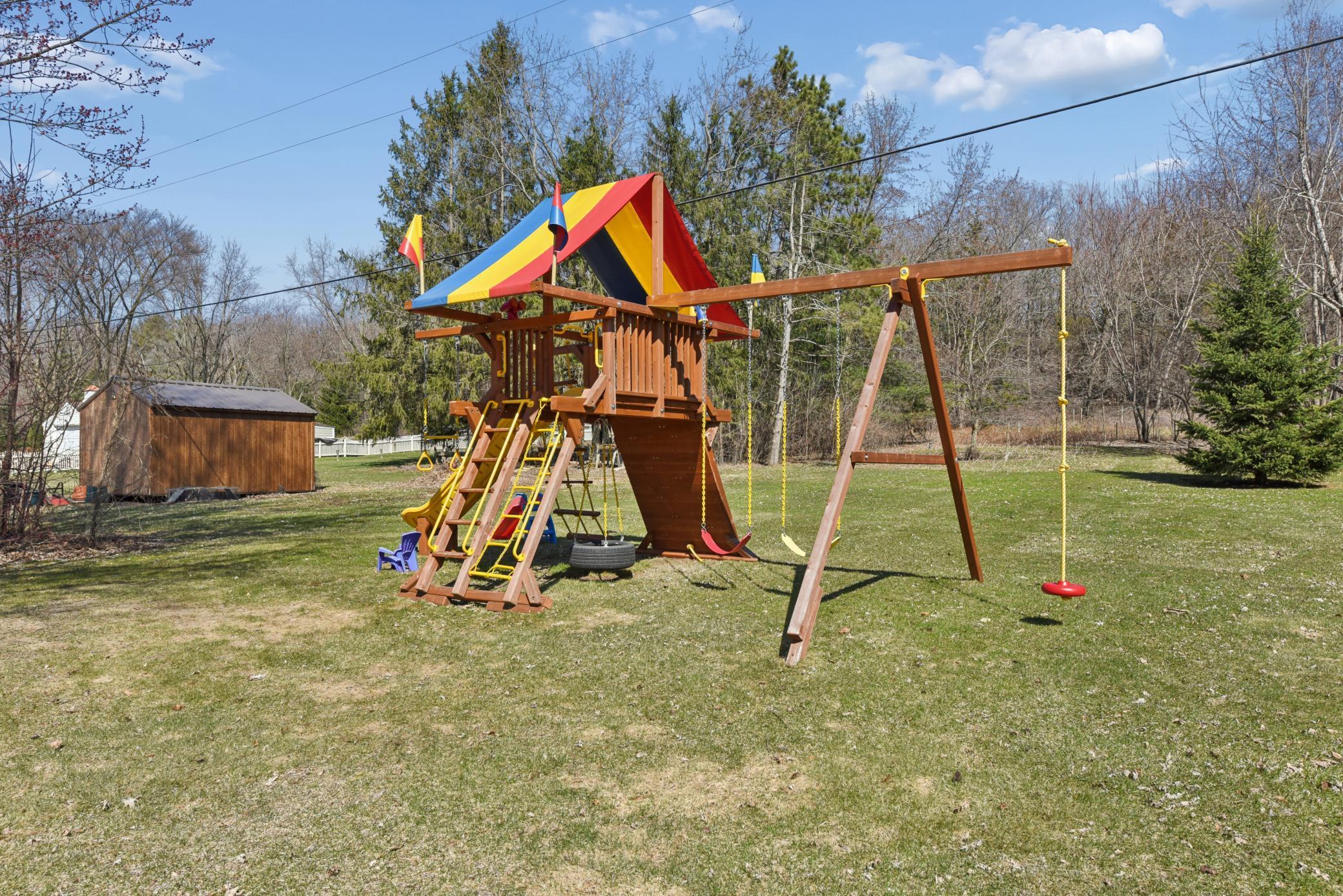 Play structure is included.
