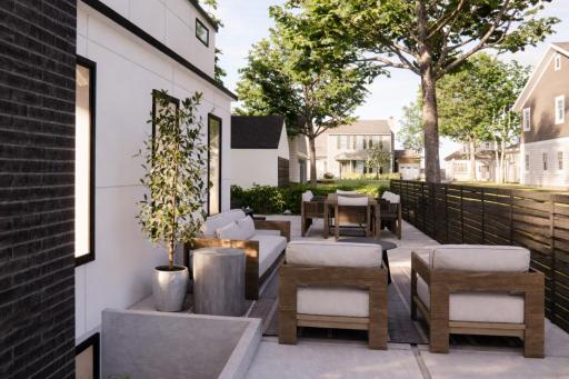 Rendering: Side Yard Proposed Landscaping Plan