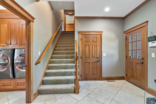 Private side entrance for living space and laundry room, mud room