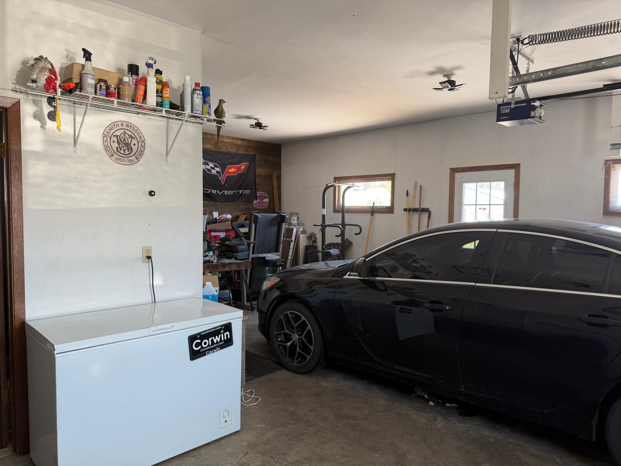 Attached finished garage