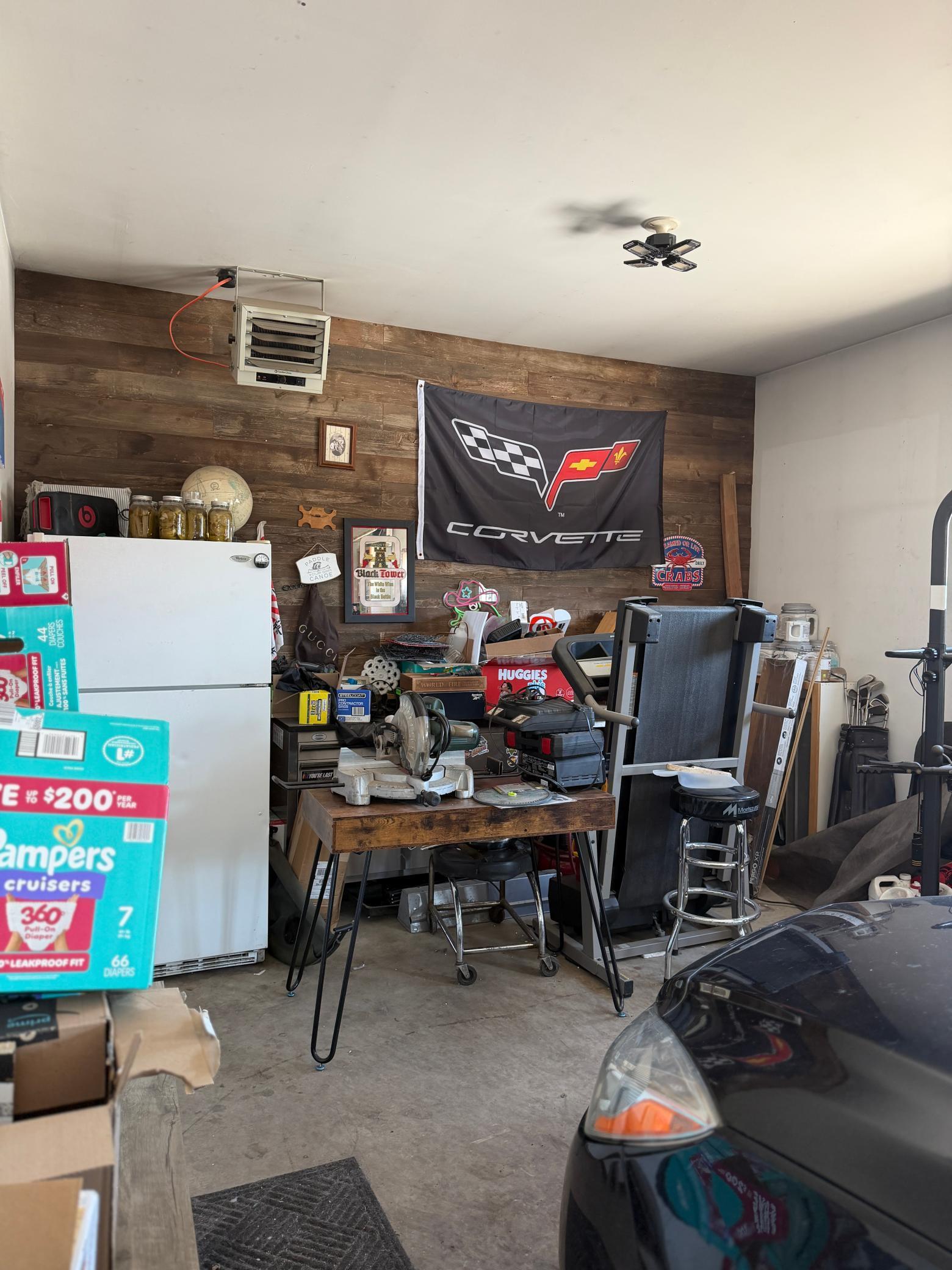 Attached finished garage