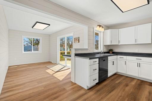 Kitchen is open to the dining room filling the whole space with natural light