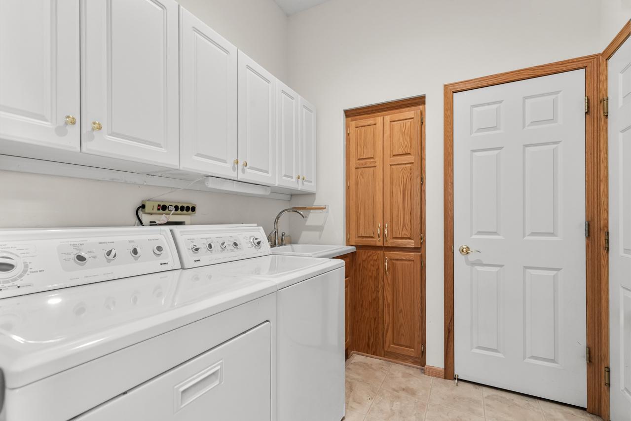 Convenient main floor laundry space