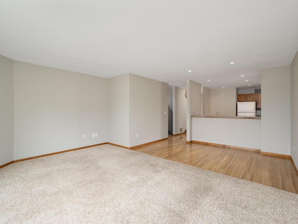 Wood flooring Dining area that opens into the living room and views of Lemay Lake
