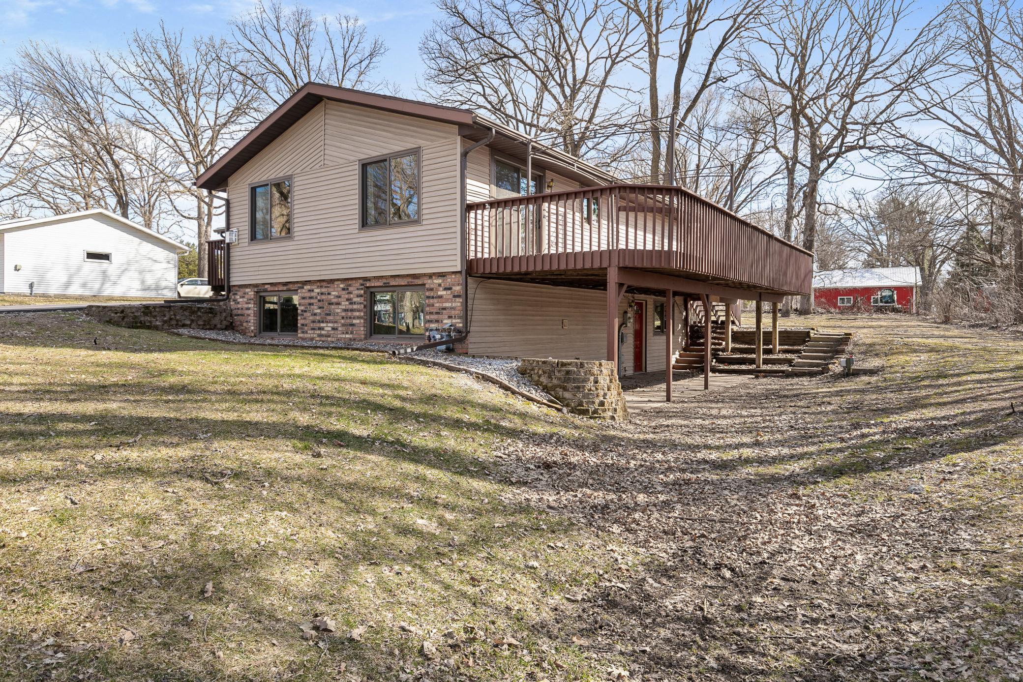 Porch under deck with walk-out basement