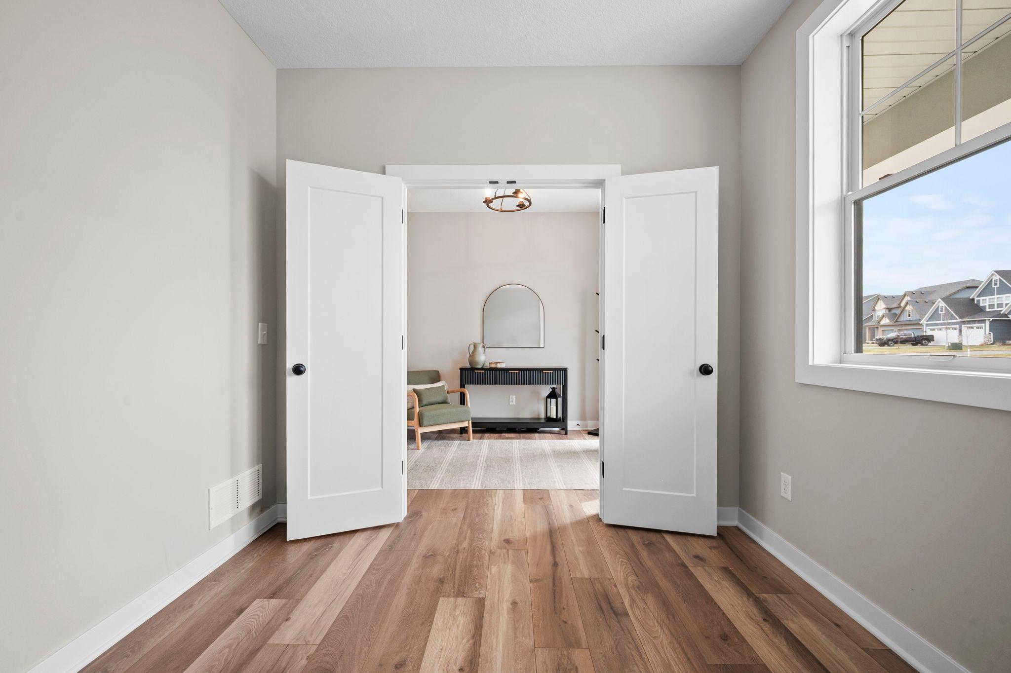 French doors on your main level office space.