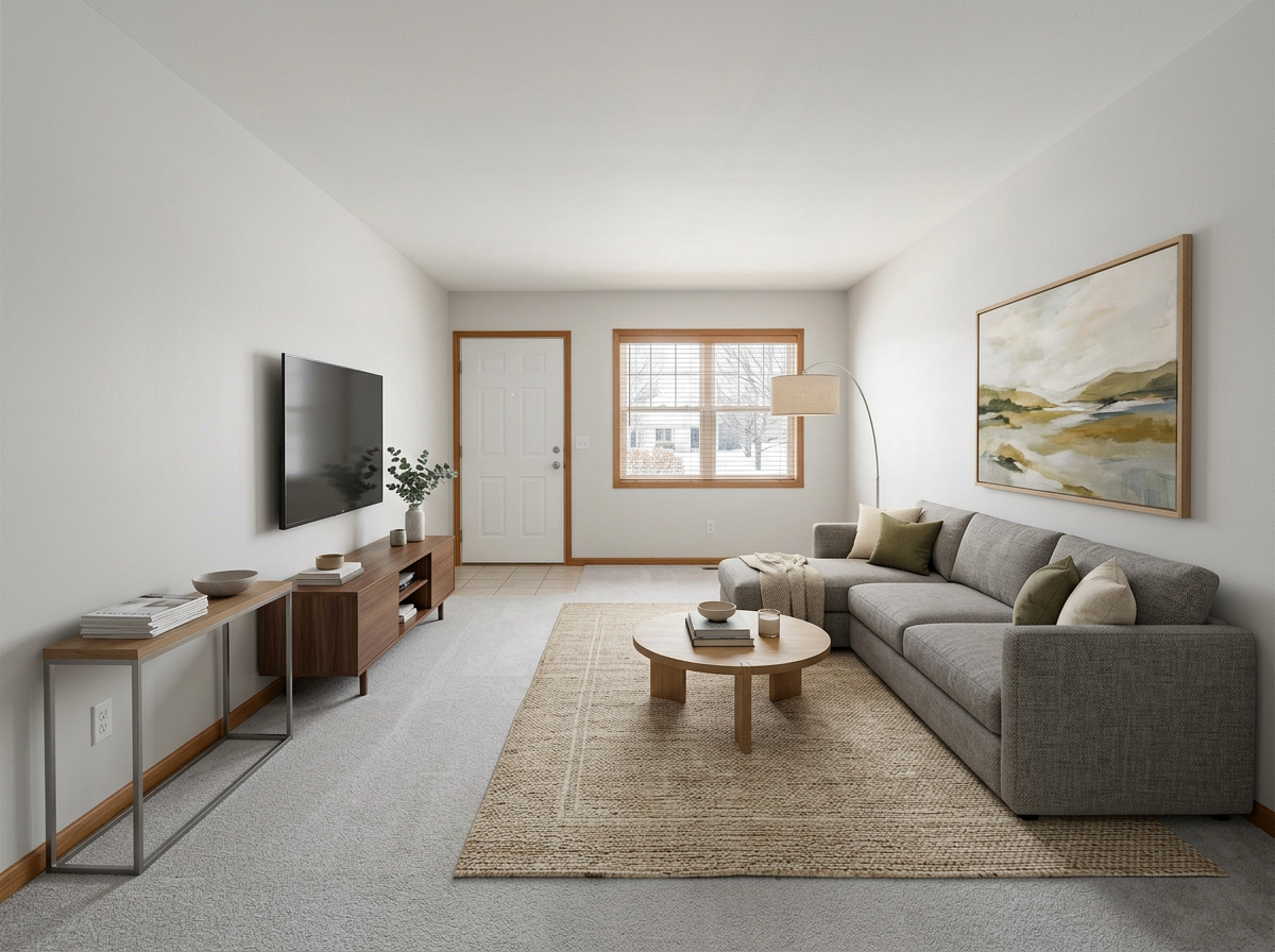 Living Room virtually staged