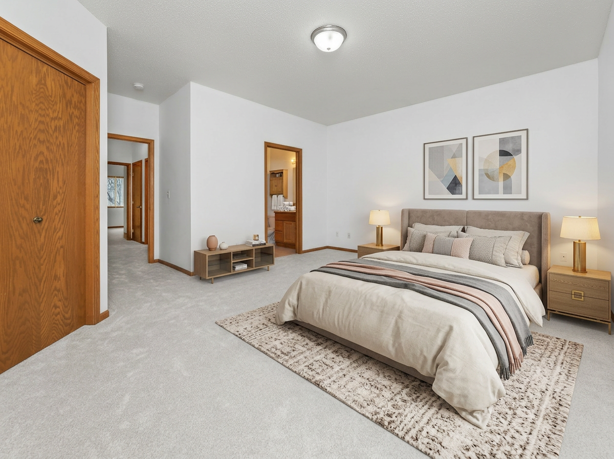 Primary Bedroom virtually staged