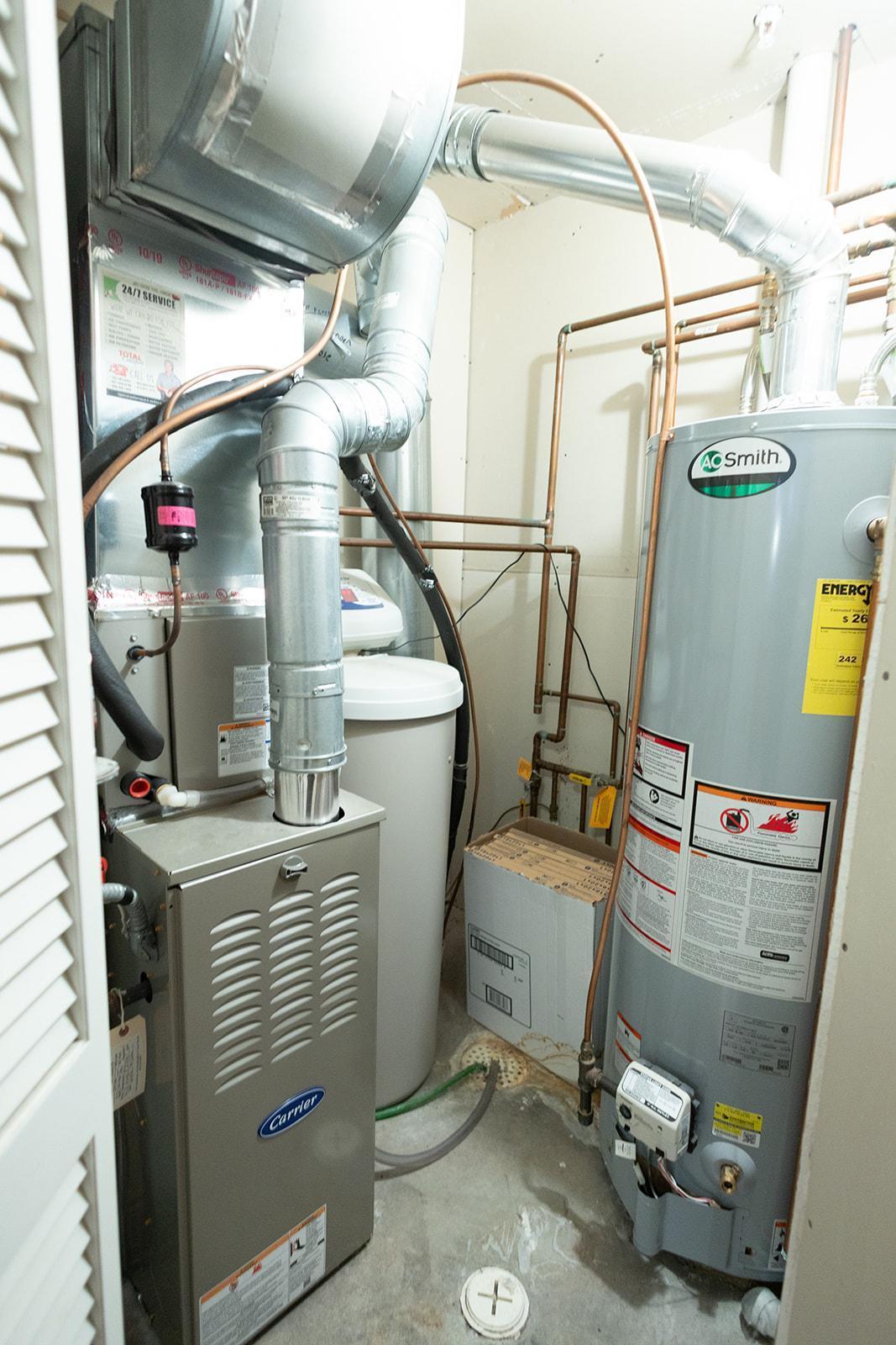 Mechanical room, main level, off kitchen.