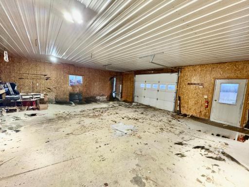 North end of the garage- partition between