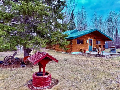 Log cabin and garage