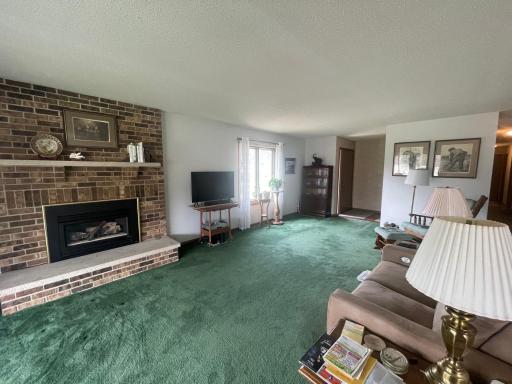 GAS FIREPLACE IN OPEN CONCPET LIVING ROOM