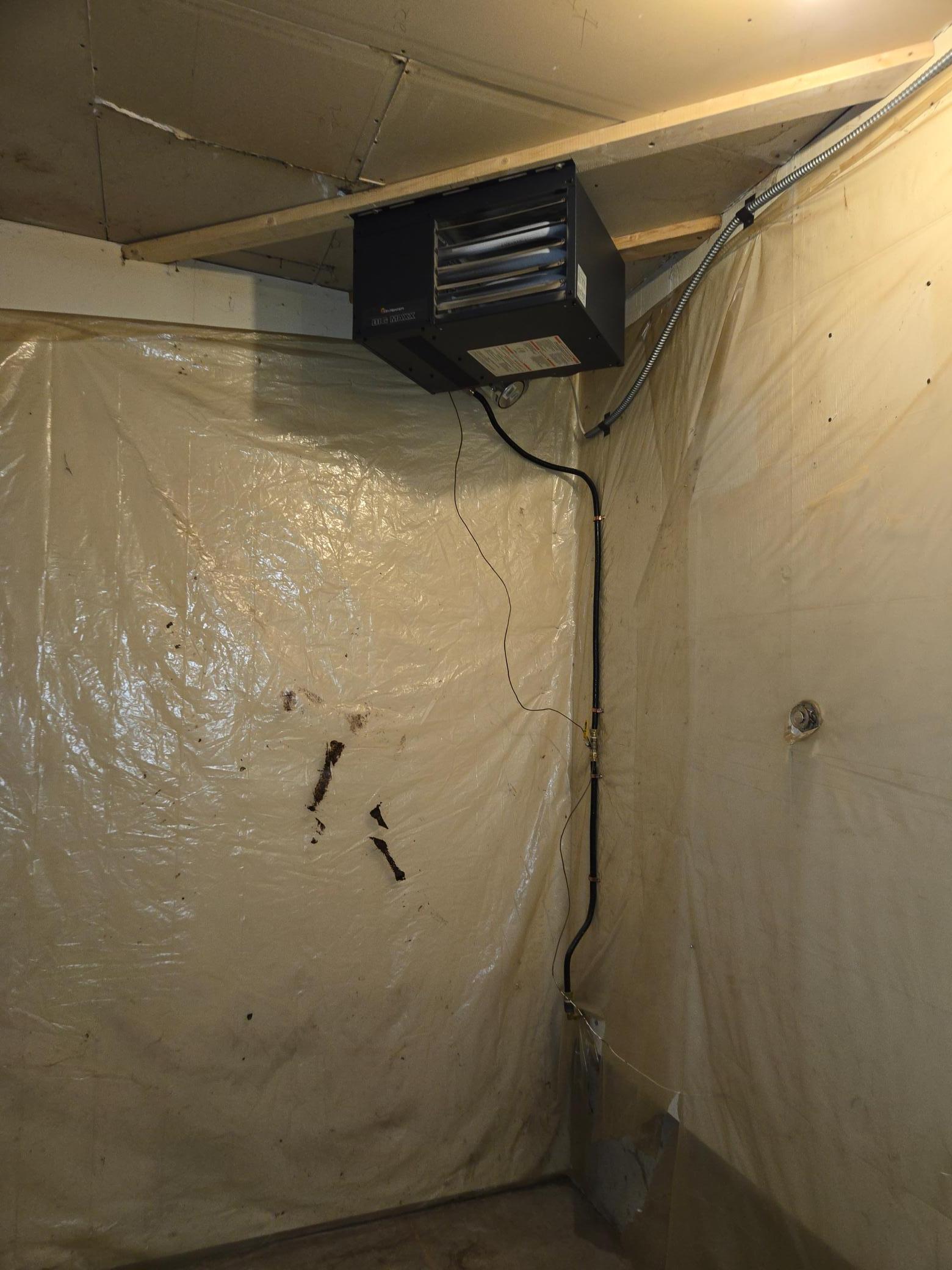 Attached garage heater