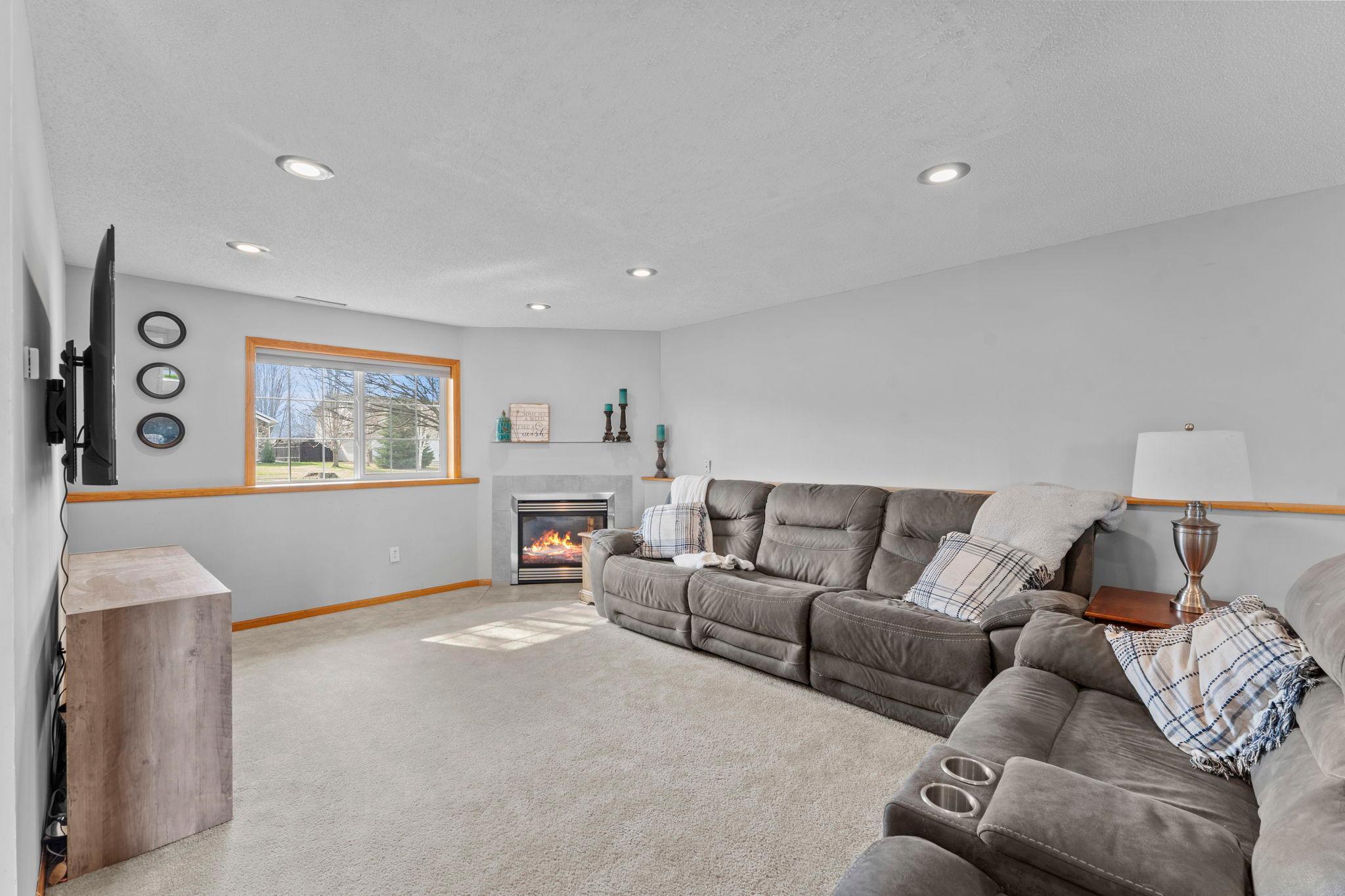 Large lower level family room