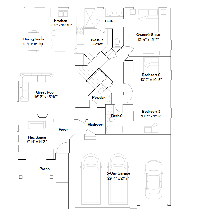 Foster main level floorplan