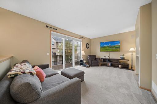 Main level family room with easy access to the deck