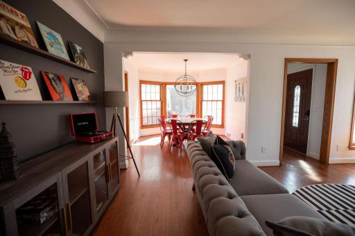 Spacious open concept living and dining room