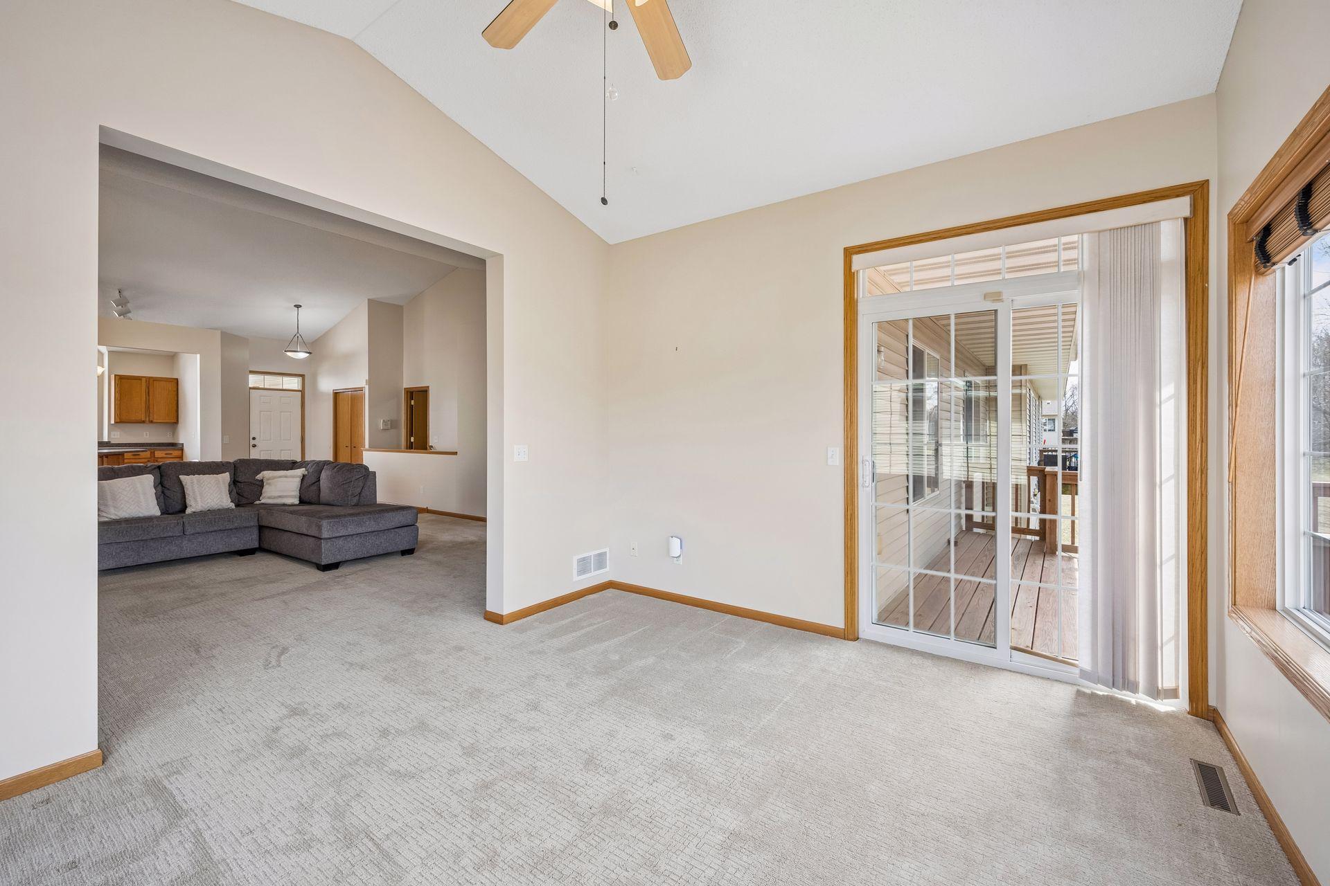 Sun Room to Living Room and Deck.
