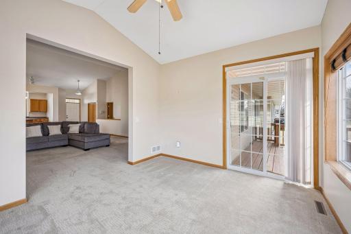 Sun Room to Living Room and Deck.