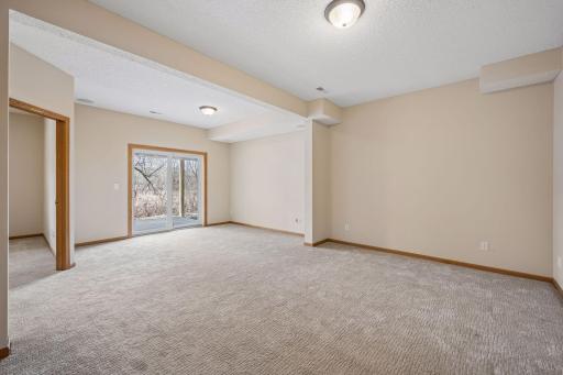 Lower Level Family Room walks out to large patio and nature views!