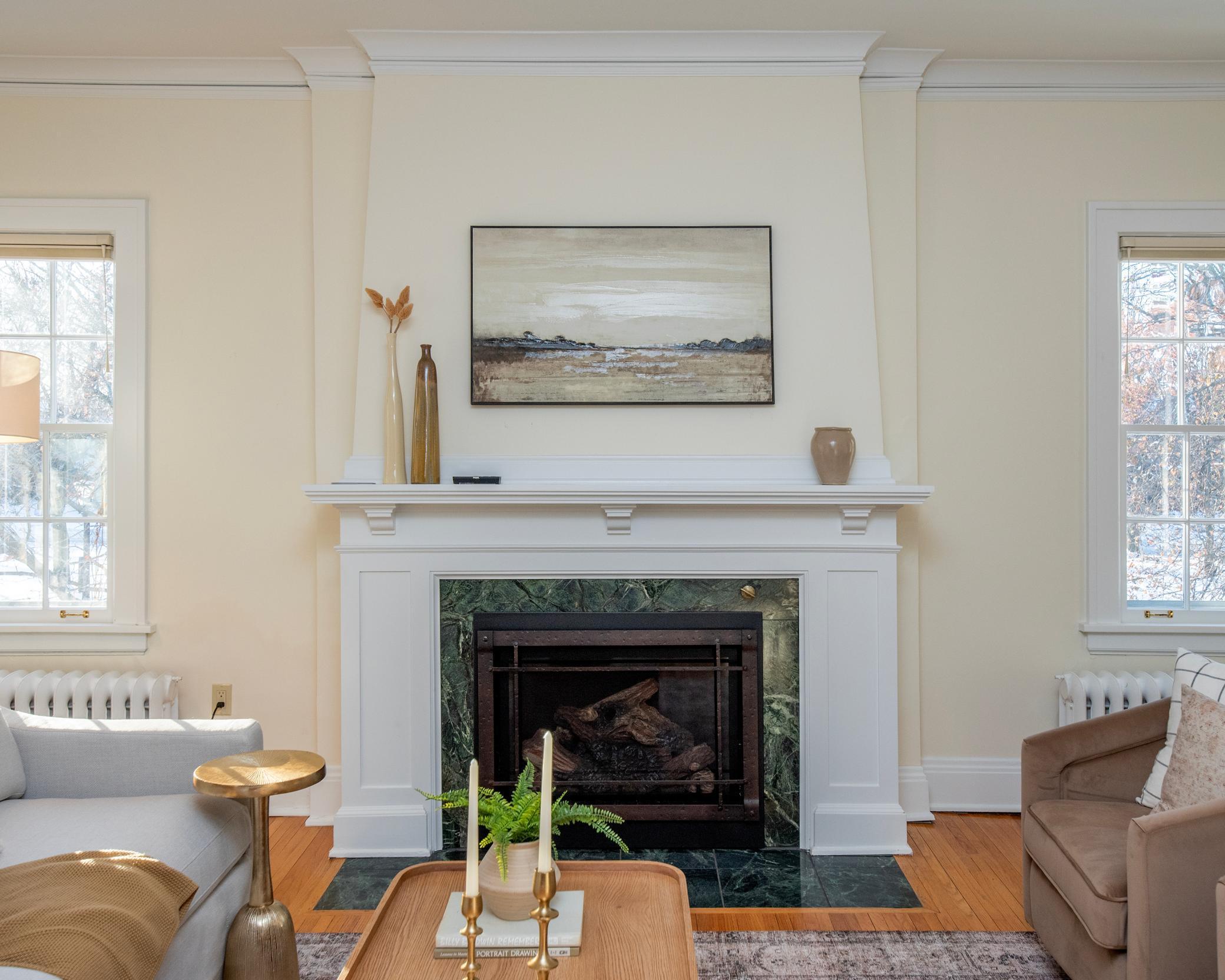 Classic center focused mantel