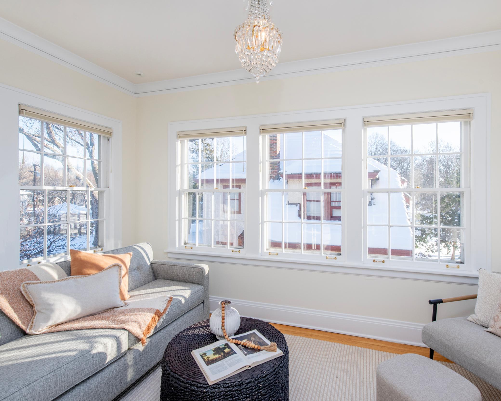 East-facing sunroom for morning coffee