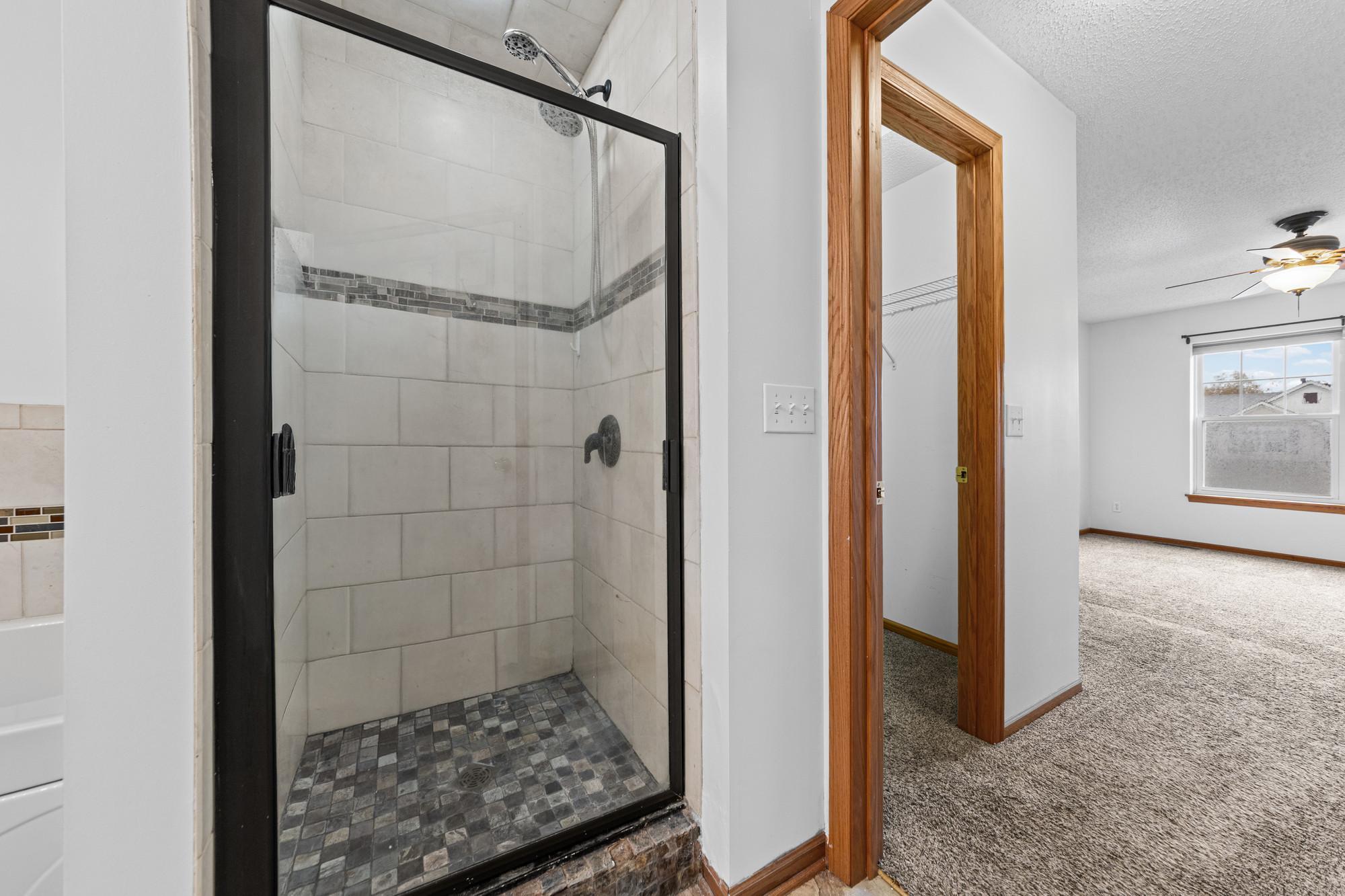 updated shower primary