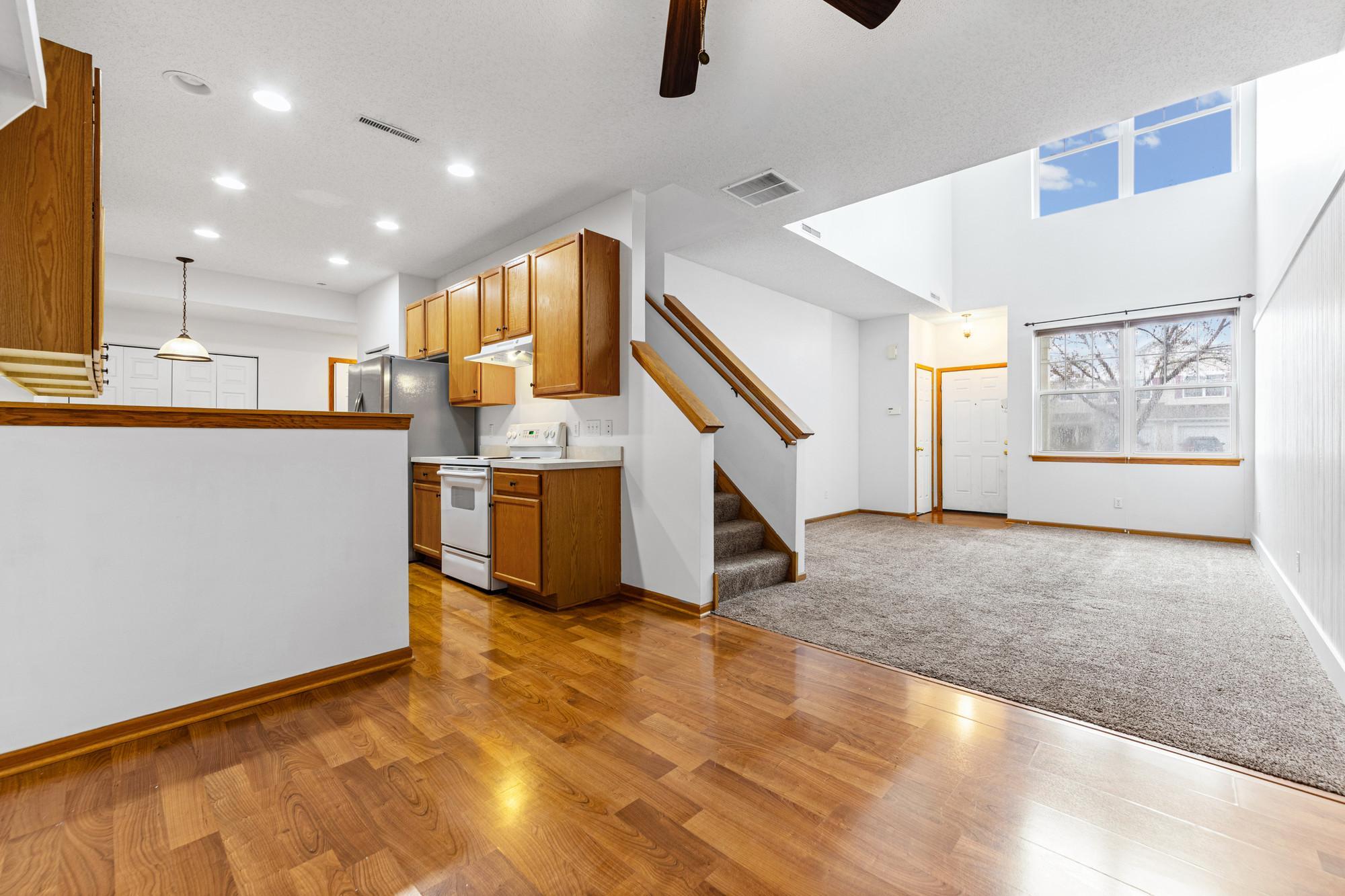 Gorgeous open living room and kitchen