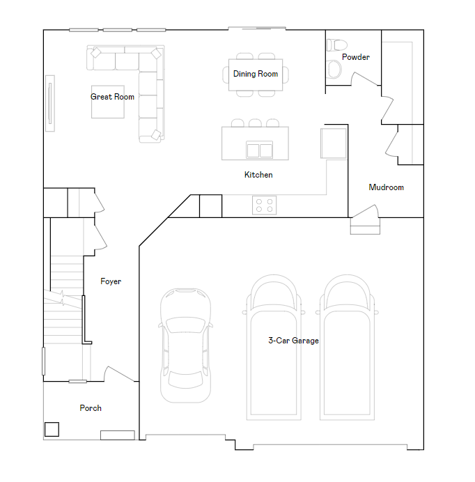 Markham main level floorplan